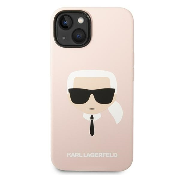 Etui KARL LAGERFELD Apple iPhone 14 Silicone Karl`s Head Różowy Hardcase